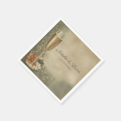 Serviette En Papier Couple’s Champagne Floral Wedding Shower (Coin)