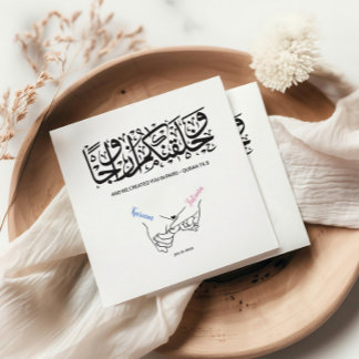 Serviette En Papier Couple tenant les mains Mariage islamique