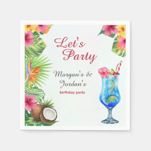 Serviette En Papier Couples d'été tropicaux Ami Anniversaire conjoint