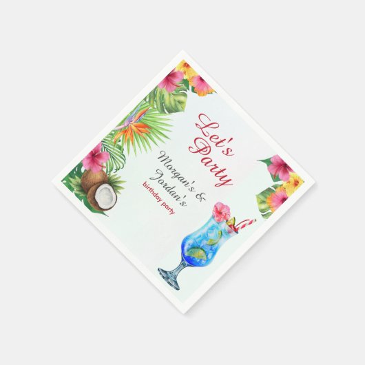 Serviette En Papier Couples d'été tropicaux Ami Anniversaire conjoint (Coin)