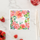 Serviette En Papier Couples Douche Aquarelle moderne rose Rose (En situation)