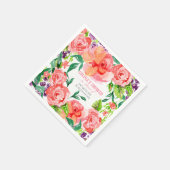 Serviette En Papier Couples Douche Aquarelle moderne rose Rose (Coin)