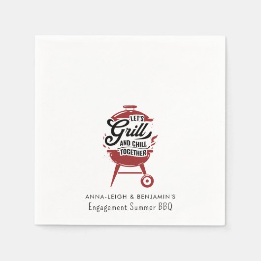 Serviette En Papier Couples Fiançailles sur mesure BBQ Rustique Grill  (Devant)