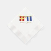 Serviette En Papier Couples Monogramme Signal Maritime Drapeaux Aquare (Coin)
