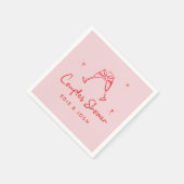 Serviette En Papier Couples shower modern pink red elegant handwritten (Coin)