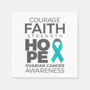Serviette En Papier Courage Foi Force Espoir Sensibilisation aux ovair