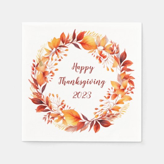 Serviette En Papier Courbe d'aquarelle à partir de feuilles d'automne (Devant)