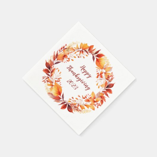 Serviette En Papier Courbe d'aquarelle à partir de feuilles d'automne  (Coin)