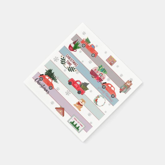 Serviette En Papier Courbe d'arbre de Noël (Coin)