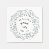 Serviette En Papier Courbe de baies blanches d'hiver (Devant)