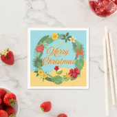 Serviette En Papier Courbe de Noël tropicale (En situation)