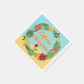 Serviette En Papier Courbe de Noël tropicale (Coin)