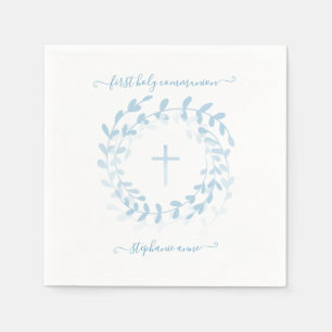 Serviette En Papier Courbe et croix bleues communales