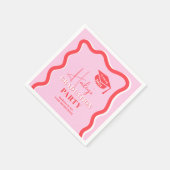 Serviette En Papier Courbe rouge rétro-rosée, inclinaison ondulée (Coin)