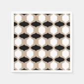 Serviette En Papier Courbes douces Motif - Taupe, noir et blanc (Devant)