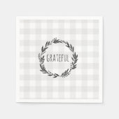 Serviette En Papier Couronne à motif gingham gris reconnaissant (Devant)