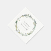 Serviette En Papier Couronne aquarelle de feuillage de forêt rustique (Coin)