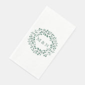 Serviette En Papier Couronne aquarelle de feuilles vertes élégantes av (Coin)
