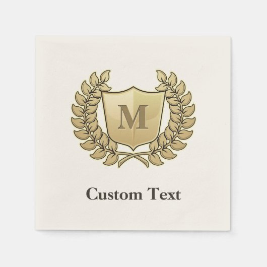 Serviette En Papier Couronne avec bouclier (Devant)