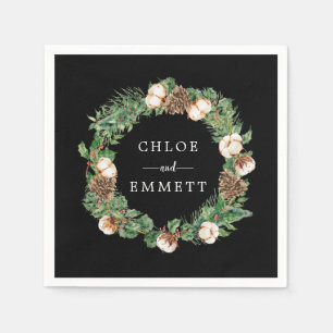 Serviette En Papier Couronne botanique d'hiver rustique Mariage person