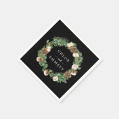 Serviette En Papier Couronne botanique d'hiver rustique Mariage person (Coin)