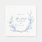 Serviette En Papier Couronne botanique simple élégante bleue pour baby (Devant)