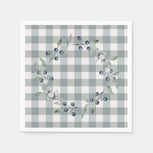Serviette En Papier Couronne carreaux verts Buffalo Check Joli