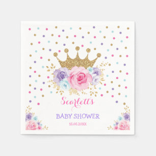 Serviette En Papier Couronne colorée princesse Baby shower royal fille