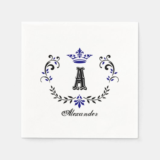 Serviette En Papier Couronne couronne Un Mariage Monogramme (Devant)