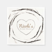 Serviette En Papier Couronne de bâtons rustiques Branches sur mesure F (Devant)