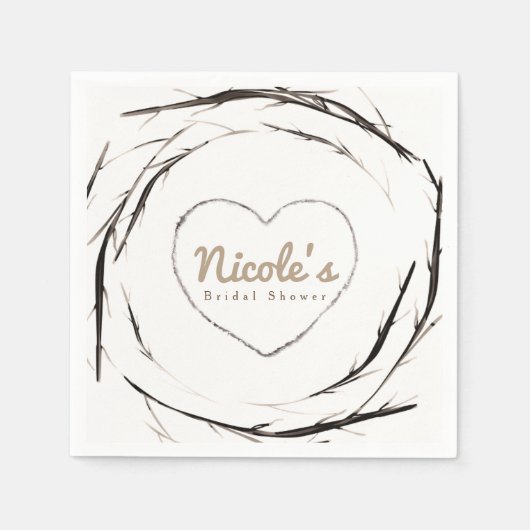 Serviette En Papier Couronne de bâtons rustiques Branches sur mesure F (Devant)