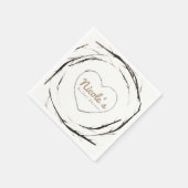 Serviette En Papier Couronne de bâtons rustiques Branches sur mesure F (Coin)