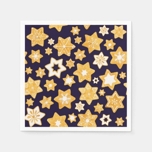 Serviette En Papier Couronne de biscuits de Noël avec Arrière - plan b (Devant)