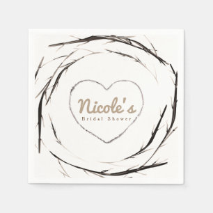 Serviette En Papier Couronne de branches rustiques sur mesure pour fêt