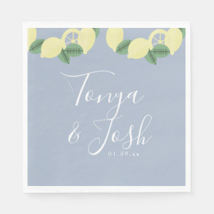 Serviette En Papier Couronne de citron moderne jaune gris citrus