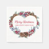 Serviette En Papier Couronne de coeur de Noël (Devant)