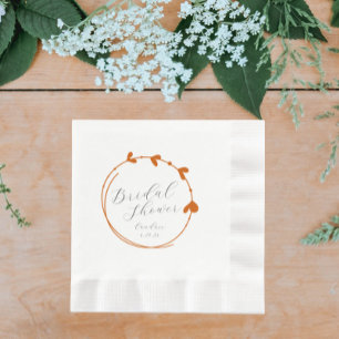 Serviette En Papier Couronne de cœur simple orange brûlé Enterrement d