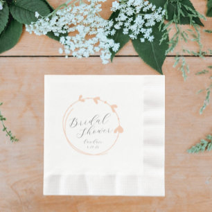 Serviette En Papier Couronne de cœur simple pêche pour la douche de ma