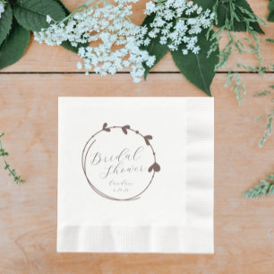 Serviette En Papier Couronne de cœur simple Taupe pour Baby Shower