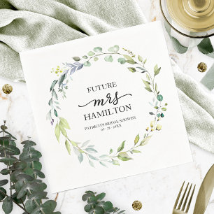 Serviette En Papier Couronne de eucalyptus verdure mignonne pour Baby