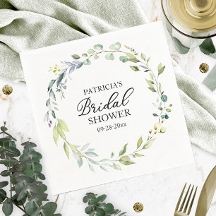 Serviette En Papier Couronne de eucalyptus verdure Shower de mariage e