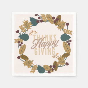 Serviette En Papier Couronne de fête moderne pour le dîner de Thanksgi