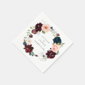 Serviette En Papier Couronne de fleurs automnales rustique (Coin)