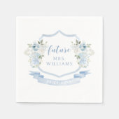 Serviette En Papier Couronne de fleurs bleu clair Future Mrs Shower de (Devant)