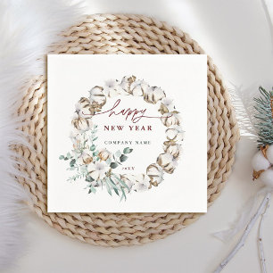 Serviette En Papier Couronne de fleurs de coton Bonne année Fête