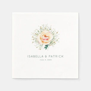 Serviette En Papier Couronne de fleurs de pêcher romantique