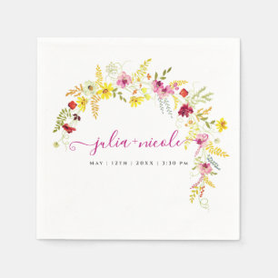 Serviette En Papier Couronne de fleurs d'orchidées sauvages rose viole