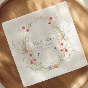 Serviette En Papier Couronne de fleurs sauvages - Bébé en fleurs Fête