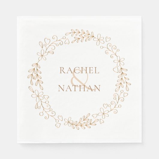 Serviette En Papier Couronne de laurier élégante moderne personnalisée (Devant)