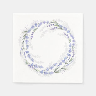 Serviette En Papier Couronne de lavande rustique élégante en papier
